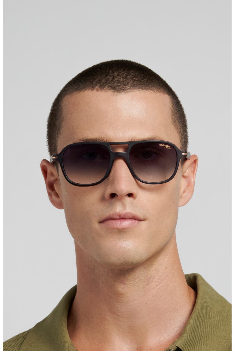 CA 392/S 54mm Square Sunglasses, Alternate, color, BLACK/ DARK GREY SF