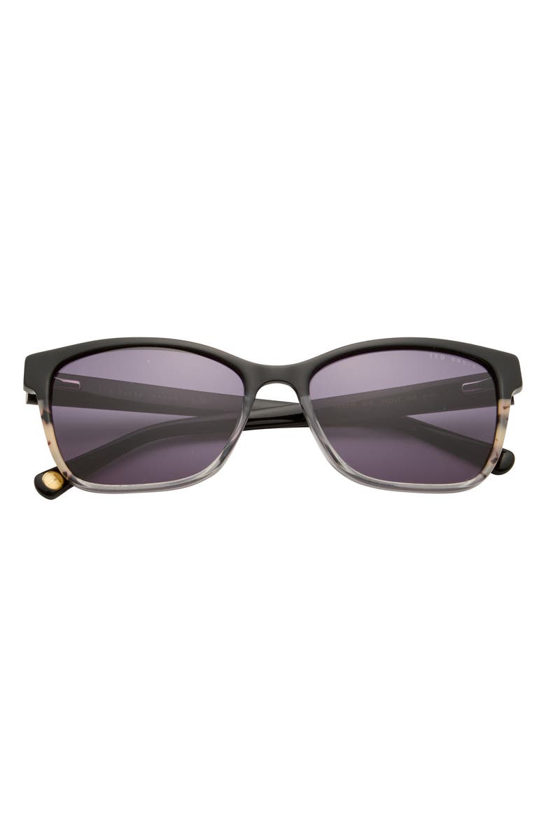 Ted Baker London 57mm Rectangular Sunglasses, Main, color, Black