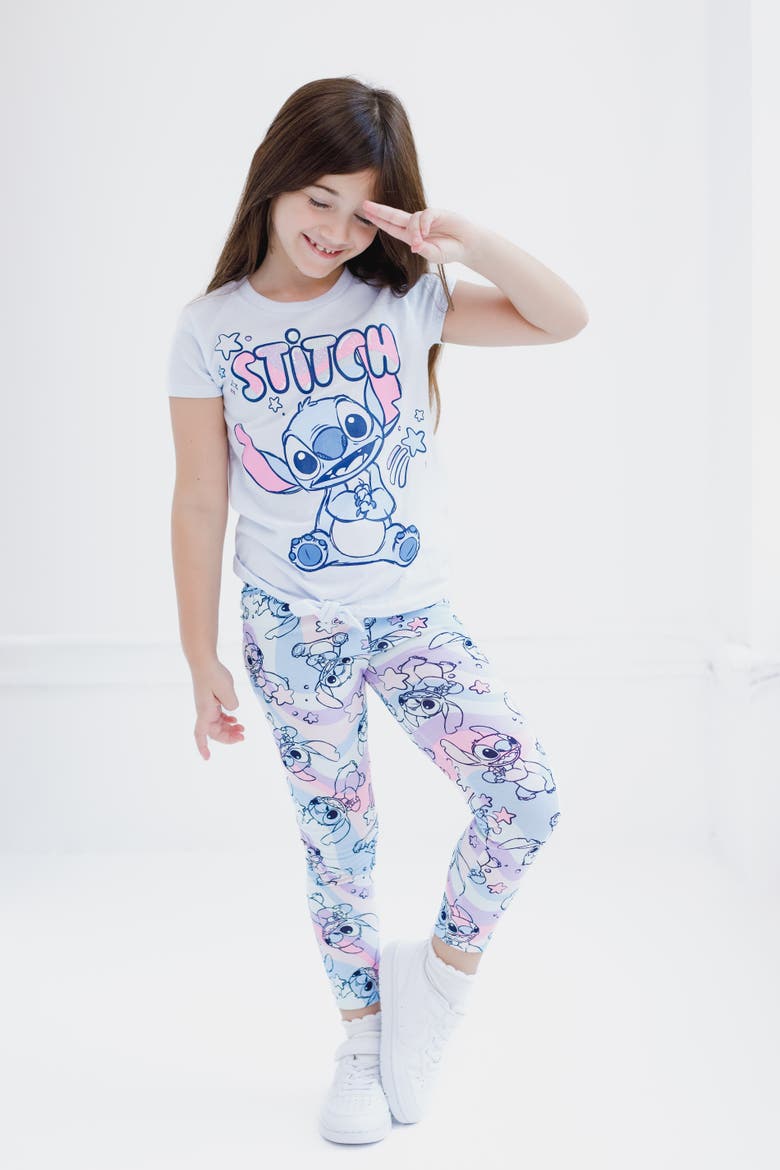 Lilo & Stitch 2-Piece T-Shirt and Pants Set, Alternate, color, Light Blue Stitch