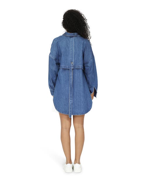 Belle & Bloom Into Him Oversized Denim Shirt In Blue