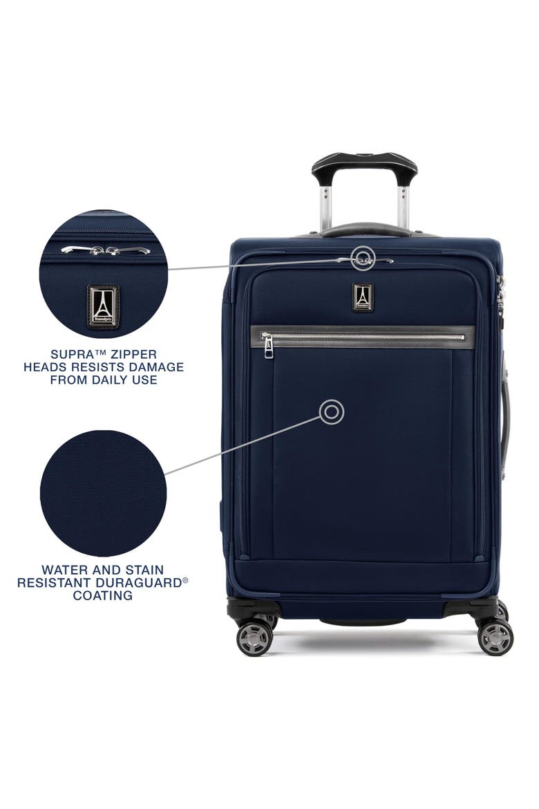 Platinum Elite Softside Expandable Medium 25-Inch Checked Luggage, Alternate, color, Dark Blue