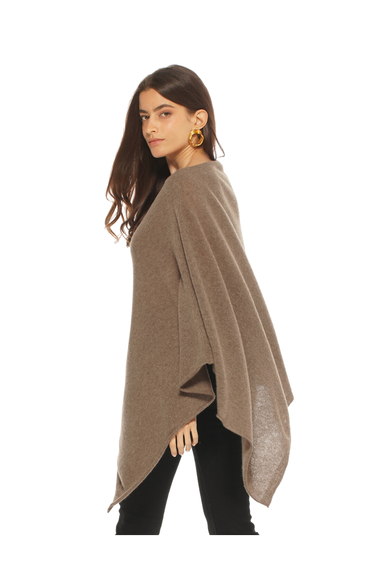 Essential Pure Cashmere Poncho, Alternate, color, Camel