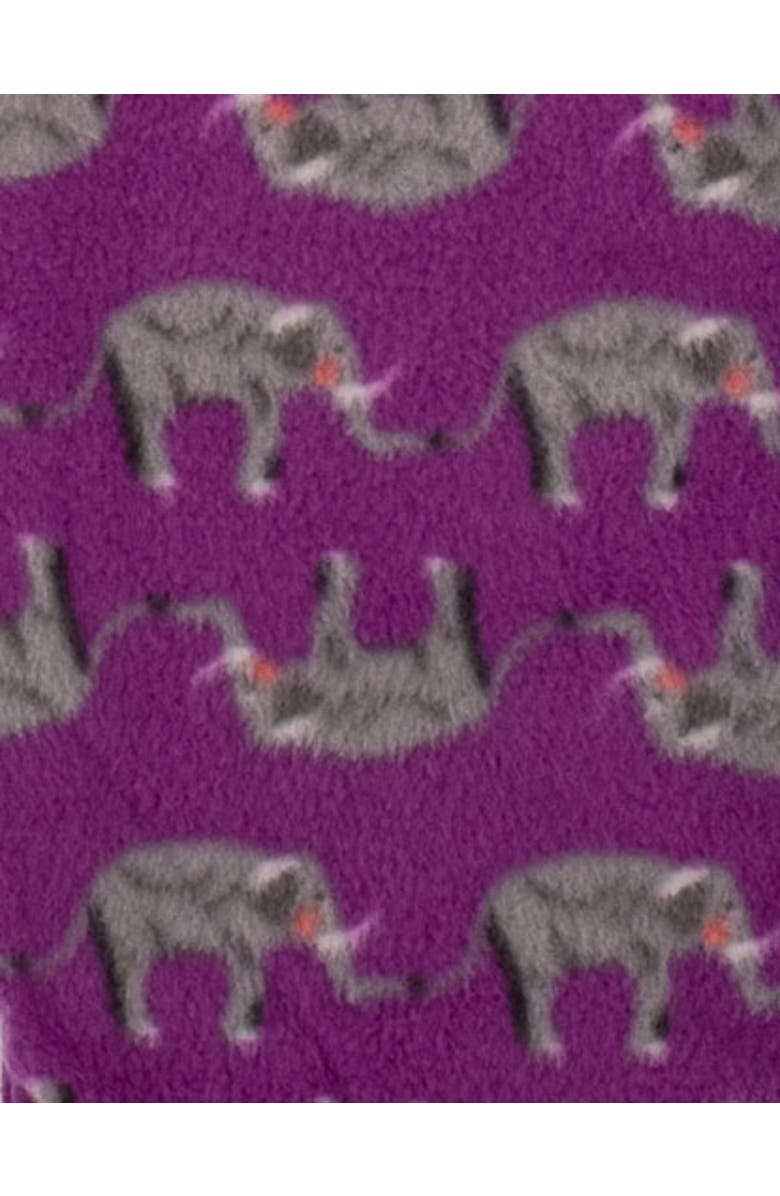 Leveret Kids Cotton Top & Fleece Pants Printed Holiday Pajamas, Alternate, color, Purple Elephant