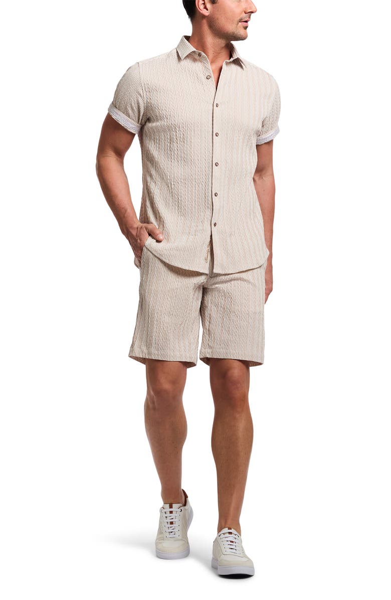 Robert Graham Fornillo Woven Drawstring Shorts, Alternate, color, Khaki