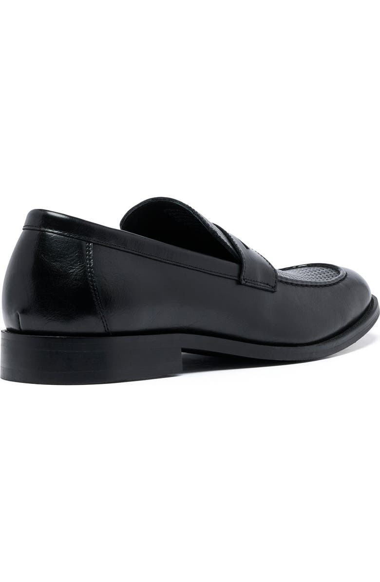 Uncut CLARKE Round Toe Penny Loafer, Alternate, color, Black Pu