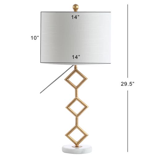 Jonathan Y Diamante 29.5in Modern Gilt Metal With Marble Base Led Table Lamp