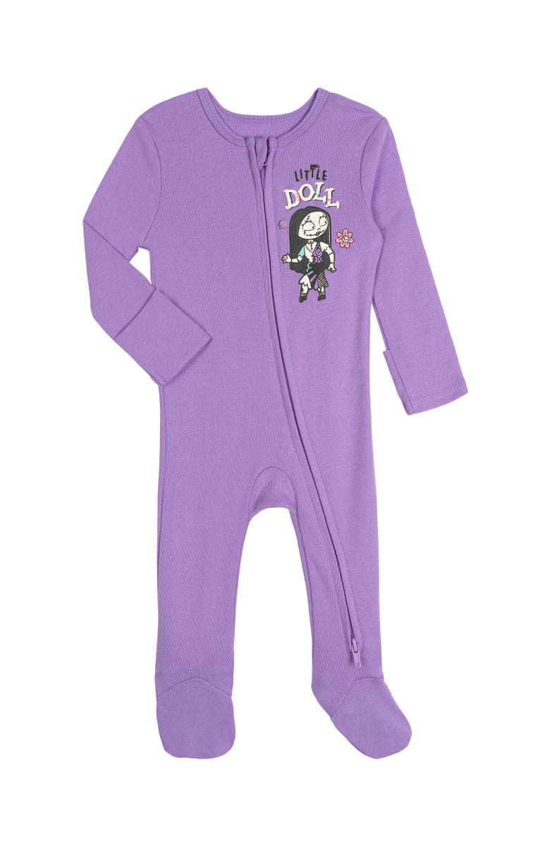 Disney Nightmare Before Christmas Baby Girls' 2-Pack Footed Sleep N' Play Coveralls, Alternate, color, Nightmare Purple