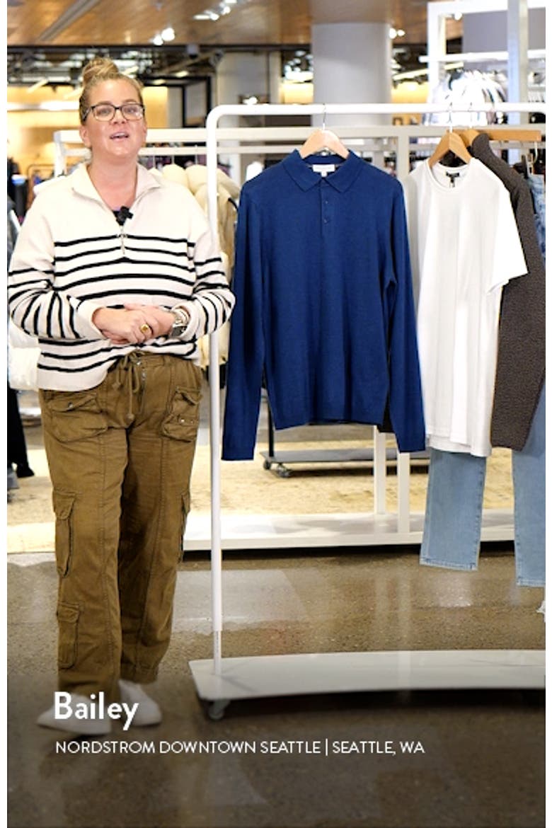 Redfern Long Sleeve Wool Blend Polo Sweater video