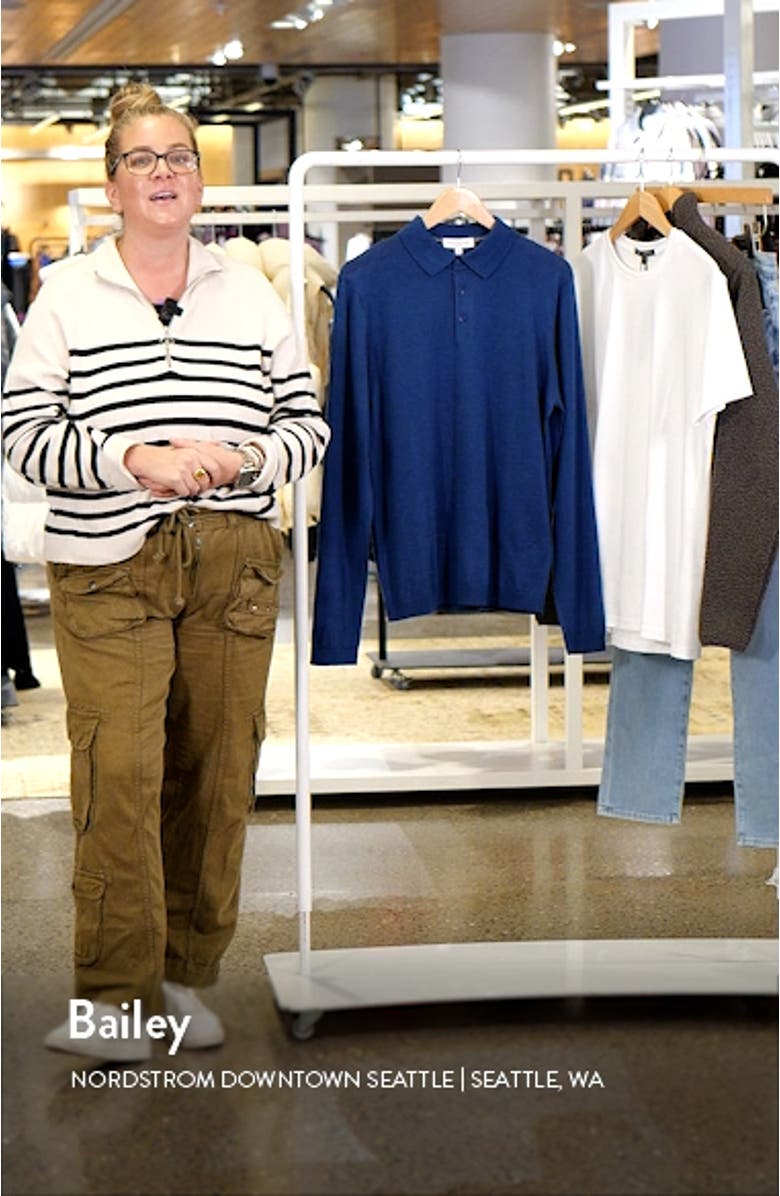 Redfern Long Sleeve Wool Blend Polo Sweater, sales video thumbnail