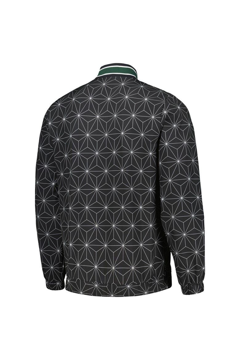 Men's Starter Black Milwaukee Bucks In-Field Play Fashion Satin Full-Zip Varsity Jacket, Alternate, color, Black