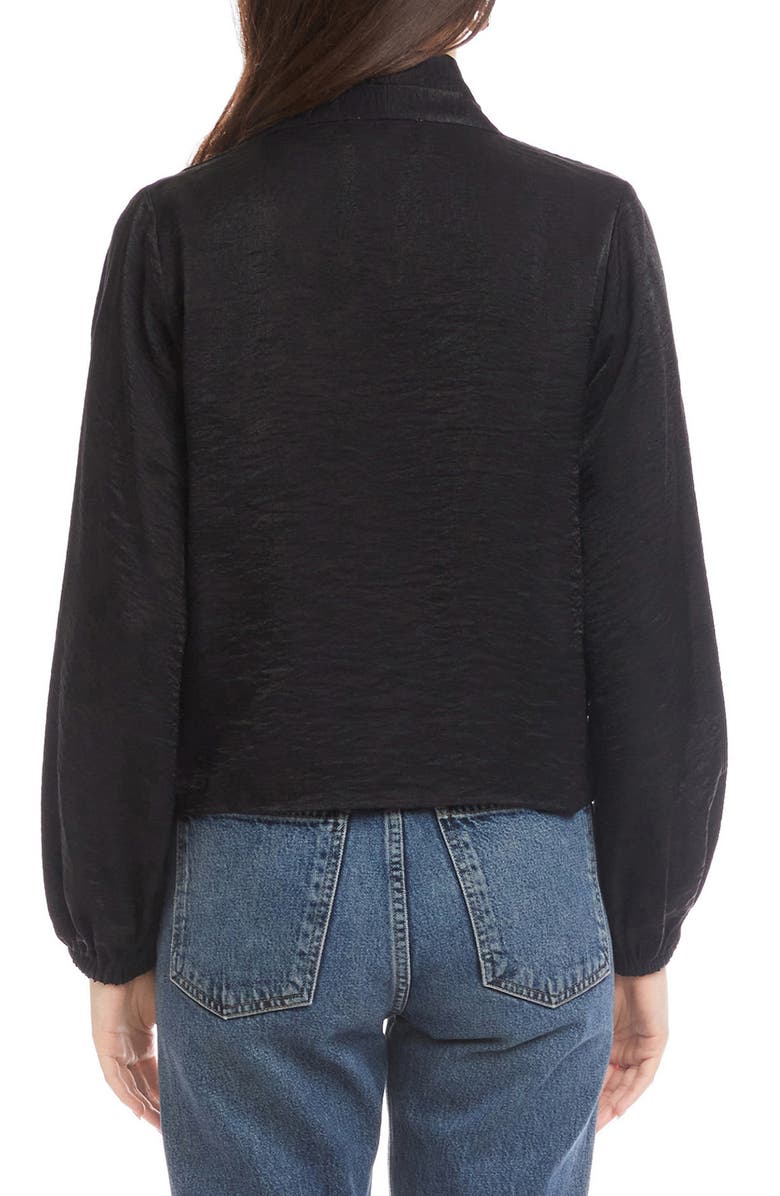 FIFTEEN TWENTY Scarlet Tie Front Top, Alternate, color, Black