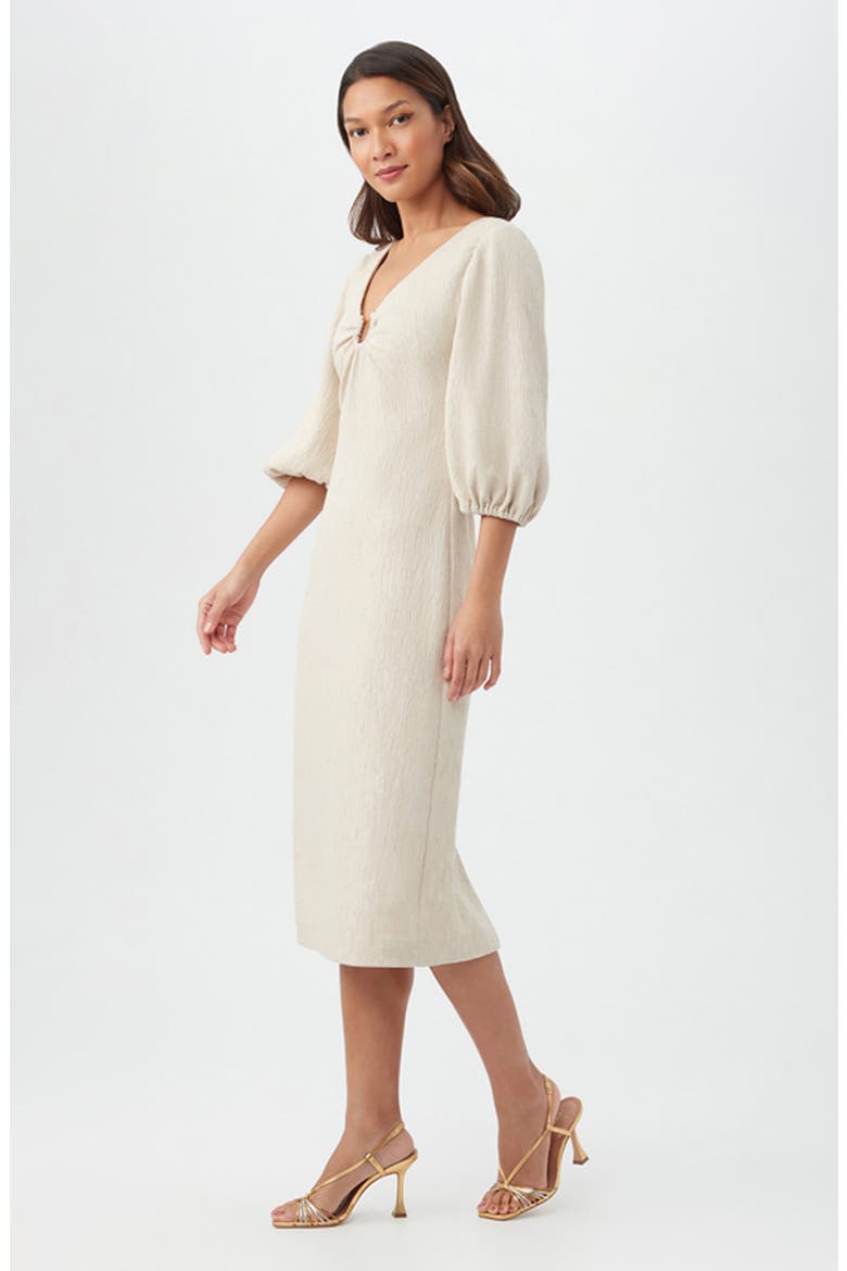 Madeline Textured Midi Dress, Alternate, color, SAHARA STONE