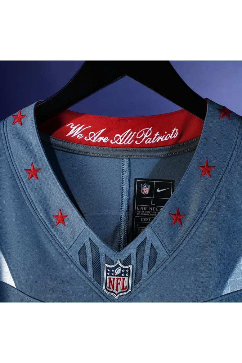 Men's Nike Drake Maye Storm Blue New England Patriots 2025 Rivalries Collection Limited Jersey, Alternate, color, Blue