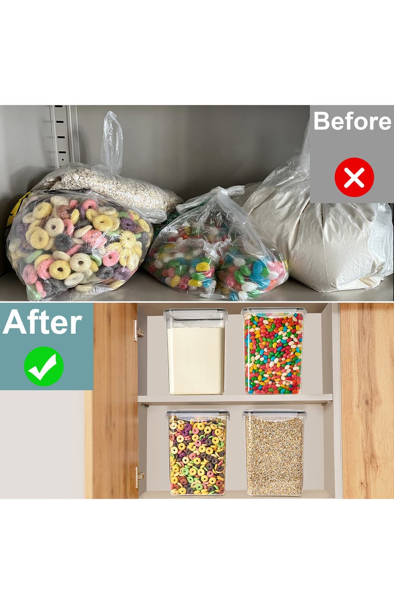 SORBUS 4-Pack Airtight Dry Food Storage Containers, Alternate, color, Clear