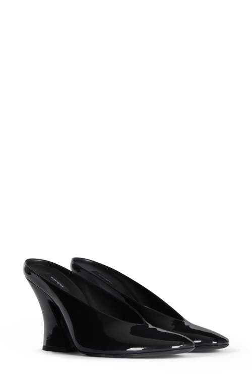 Givenchy Sculpted Heeled Mules In Patent Leather In Black
