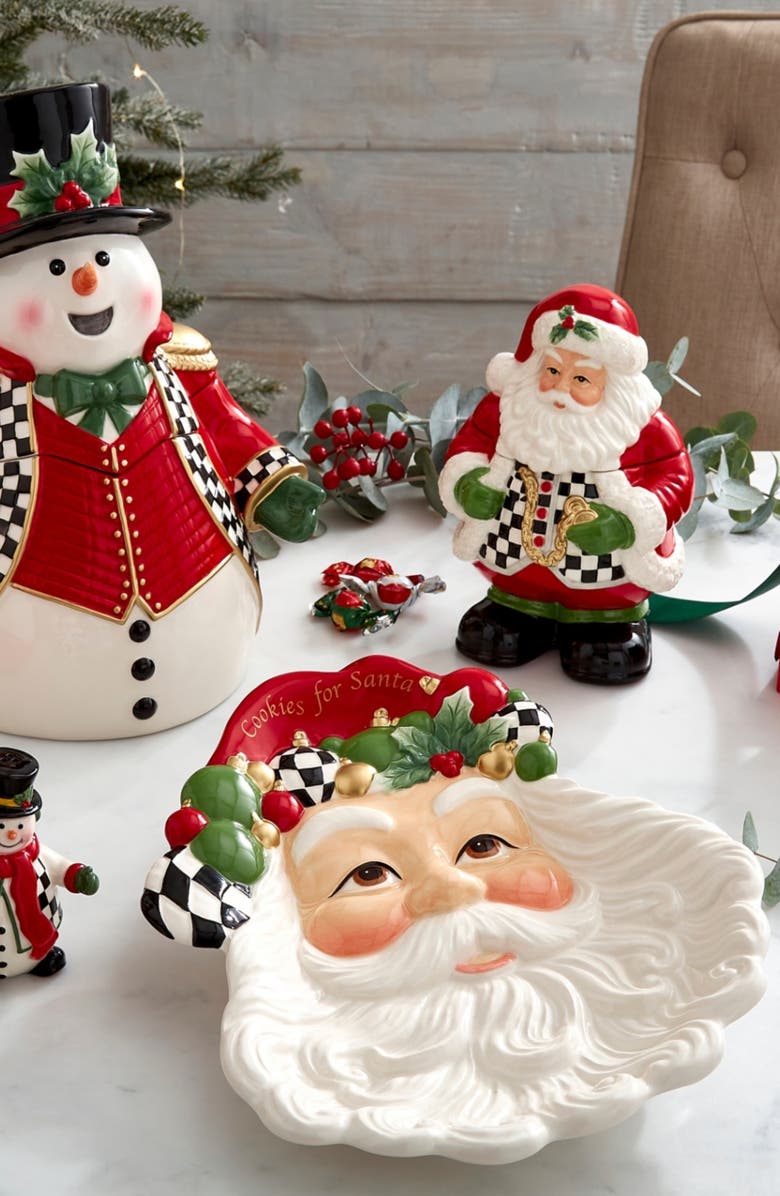 Spode Christmas Tree Santa Cookie Plate, Alternate, color, Green