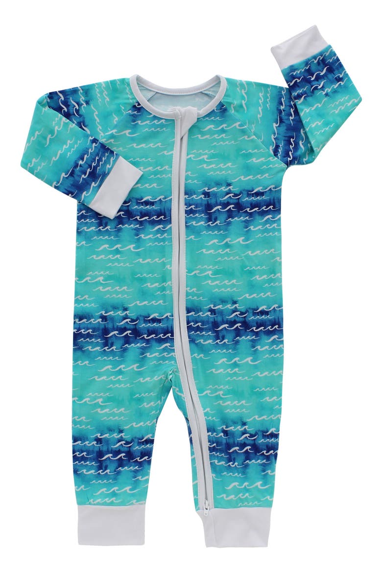 Nalu Waves Romper, Main, color, BLUE