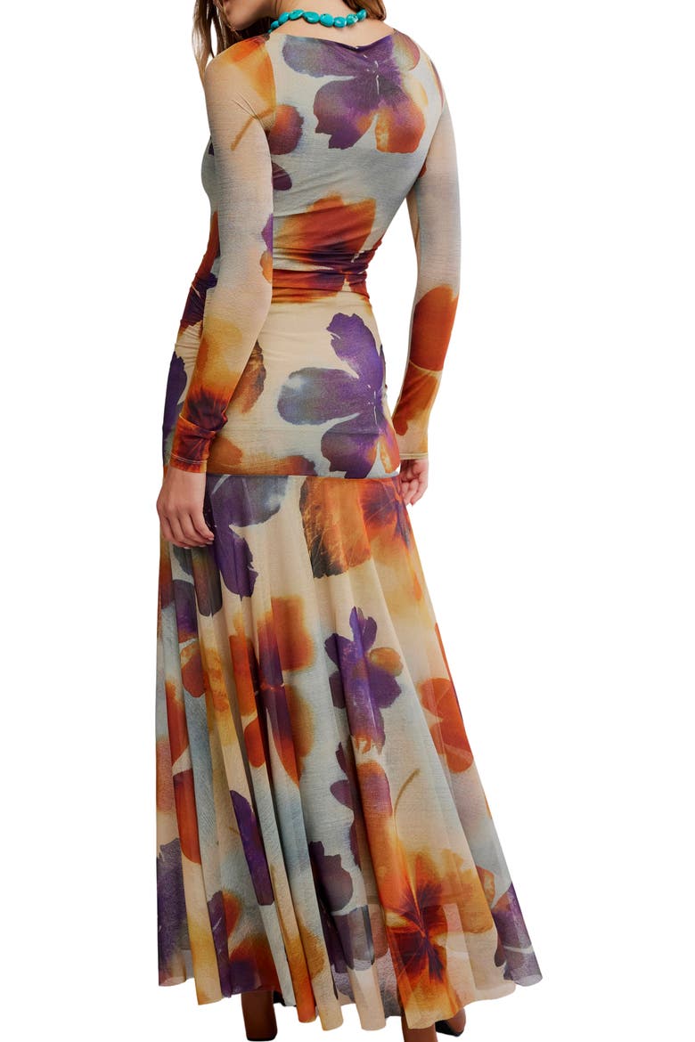 Sunnei Long Sleeve Mesh Dress, Alternate, color, SUNRISE COMBO