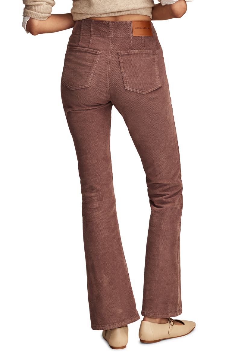 Stevie Seamed High Waist Corduroy Flare Pants, Alternate, color, HUCKLEBERRY