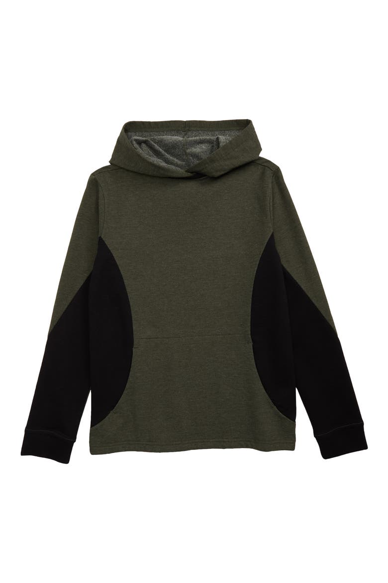 Ranger Colorblock Hoodie, Main, color, GREEN ROSIN