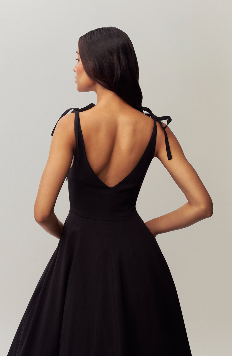 Guizio Brigitte Midi Dress, Alternate, color, Black