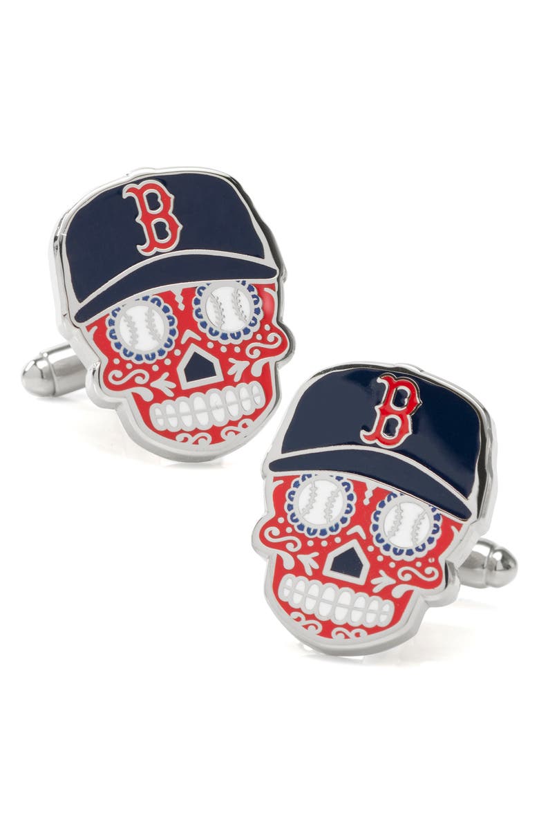 Cufflinks, Inc. Boston Red Sox Sugar Skull Cuff Links, Main, color, 