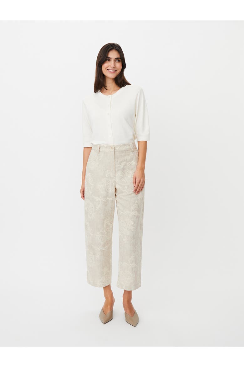 Mapaelith Embroidered Cropped Trousers, Alternate, color, Natural