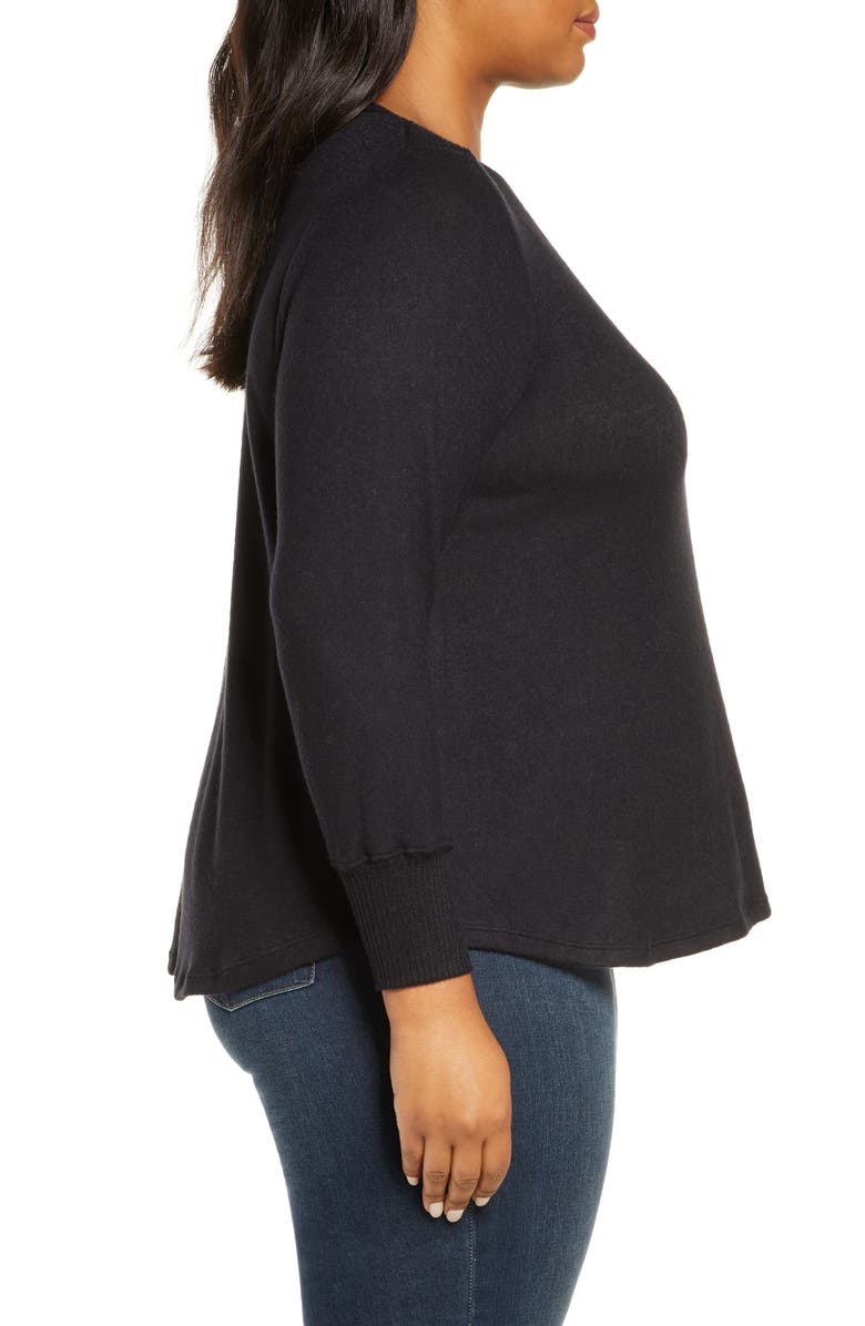 Bobeau Cozy Button Detail Brushed Sweater, Alternate, color, 