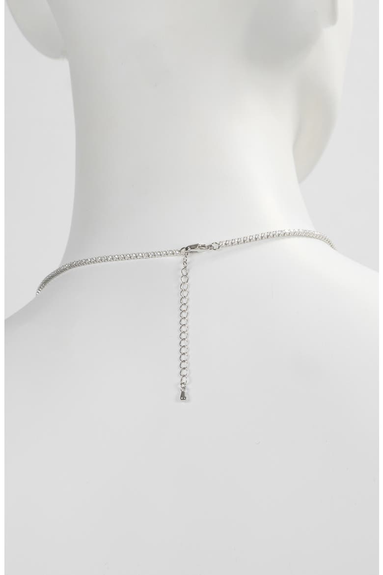 Cubic Zirconia Cross Pendant Necklace, Alternate, color, SILVER