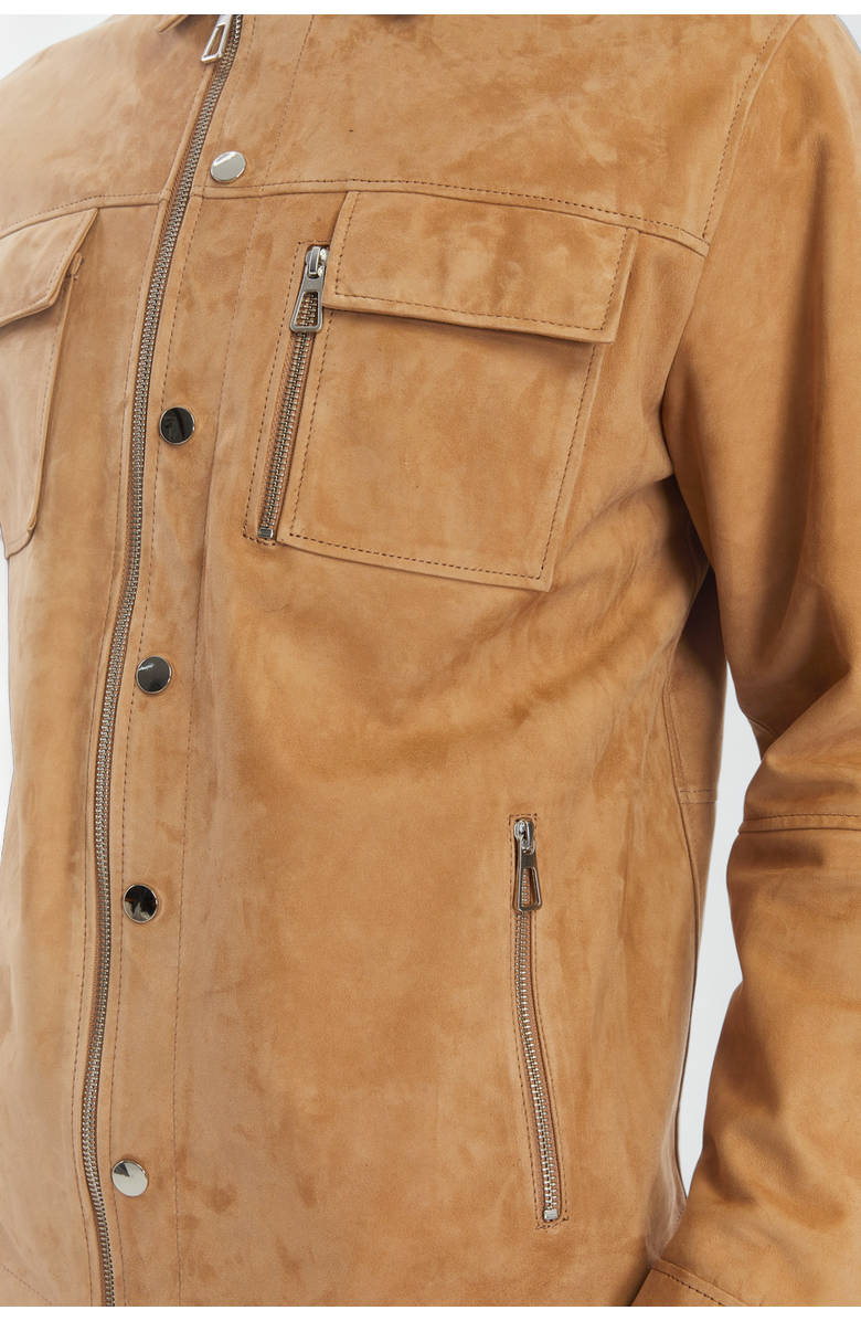 Furniq UK Oscar Suede Jacket, Alternate, color, Pastel Brown