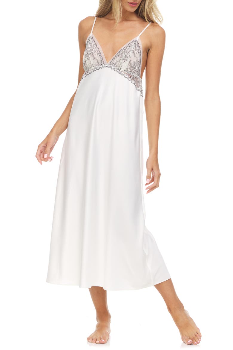 Angelique Charmeuse Nightgown, Main, color, IVORY