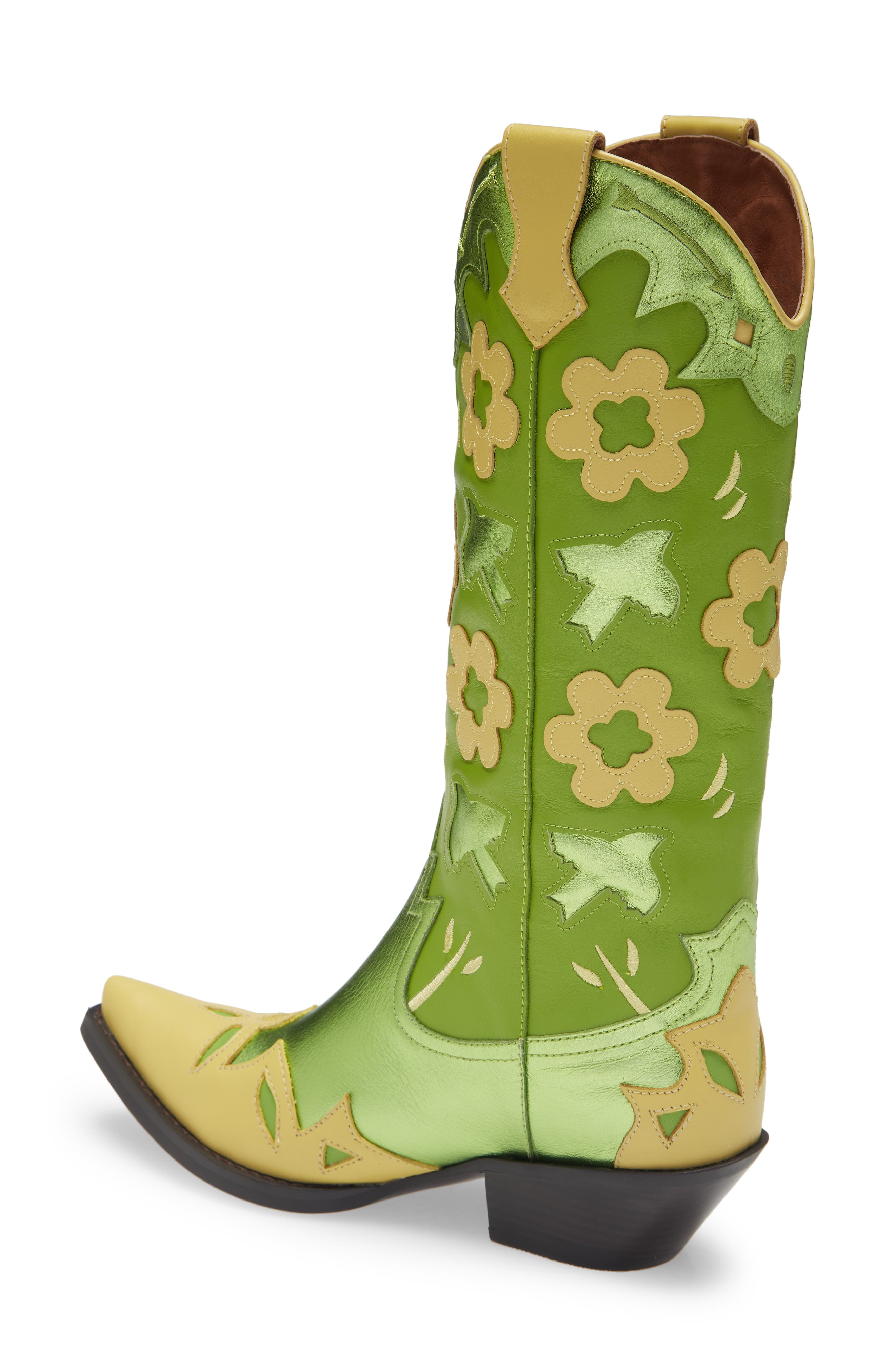 Looney Patch Western Boot, Alternate, color, GREEN