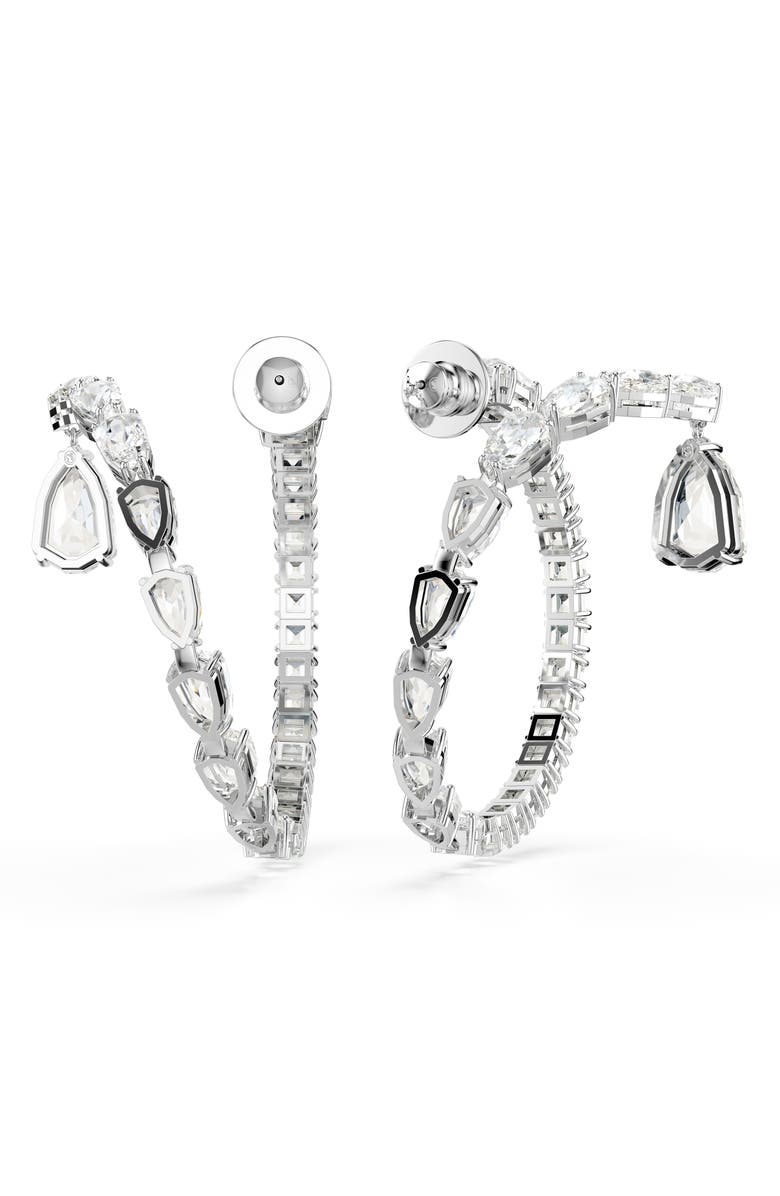 Swarovski Matrix Hoop Earrings, Alternate, color, Silver