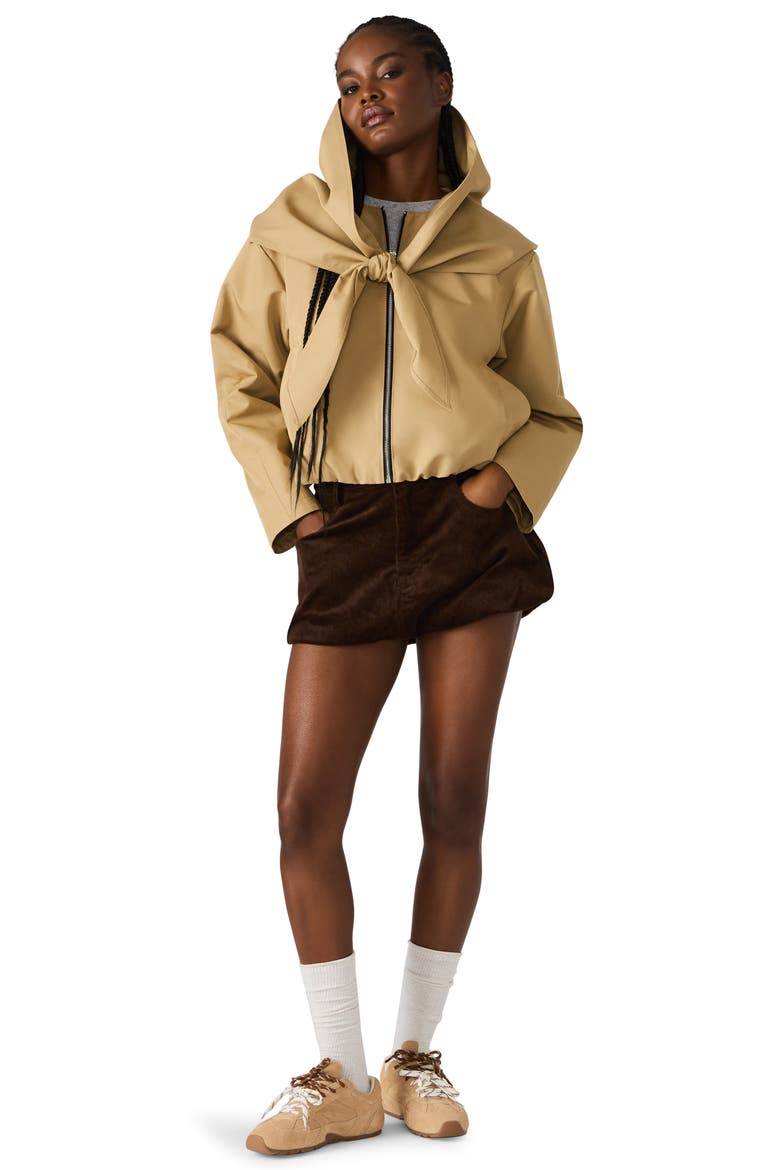 Heidi Cotton Blend Jacket with Removable Hood, Alternate, color, KHAKI