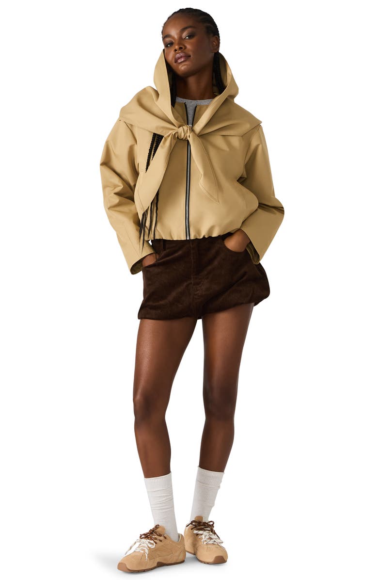 Steve Madden Heidi Cotton Blend Jacket with Removable Hood, Alternate, color, Khaki