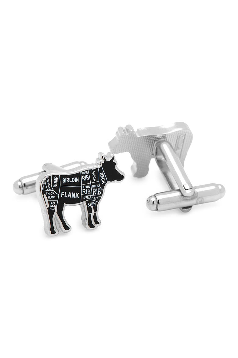 Butcher Cuts Cuff Links, Alternate, color, BEEF
