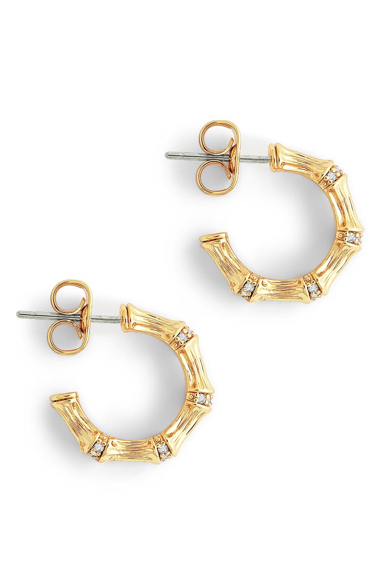 Anabel Aram Jewelry Bamboo Huggie Hoop Earrings, Alternate, color, Gold