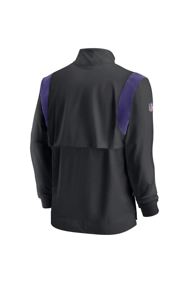 Men's Nike Black Baltimore Ravens Sideline Coach Chevron Lockup Quarter-Zip Long Sleeve Top, Alternate, color, Black