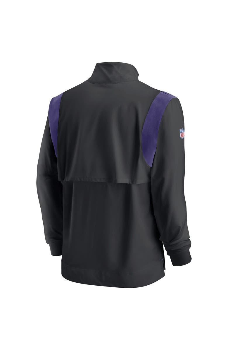 Nike Men's Nike Black Baltimore Ravens Sideline Coach Chevron Lockup Quarter-Zip Long Sleeve Top, Alternate, color,