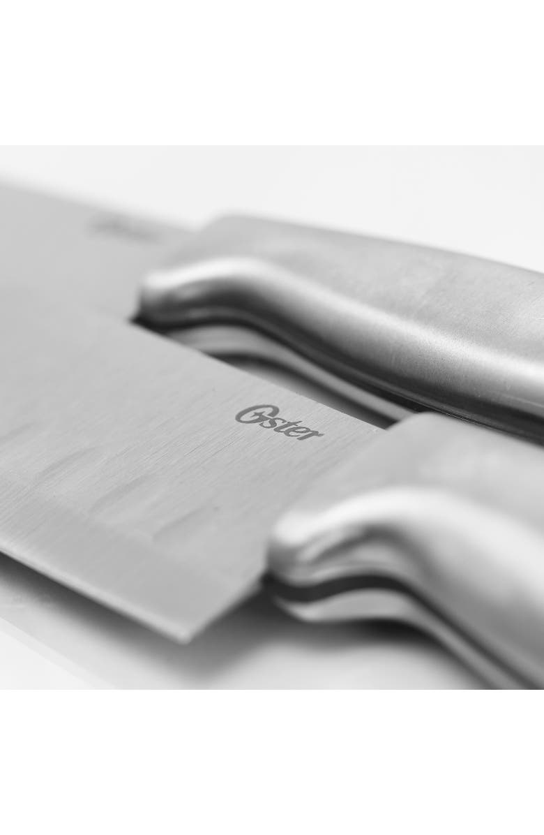 OSTER Baldwyn 2 Piece Stainles Steel Santoku Knife Set, Alternate, color, Silver