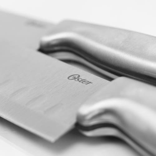 Oster Baldwyn 2 Piece Stainles Steel Santoku Knife Set In Silver