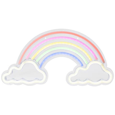 LED Rainbow and Clouds Neon Lighted Wall Art - 15.75"