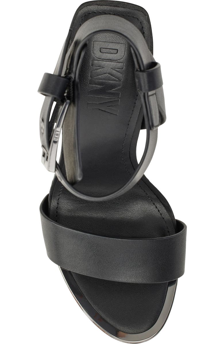 DKNY Terah Block Heel Ankle Strap Sandal, Alternate, color, Black