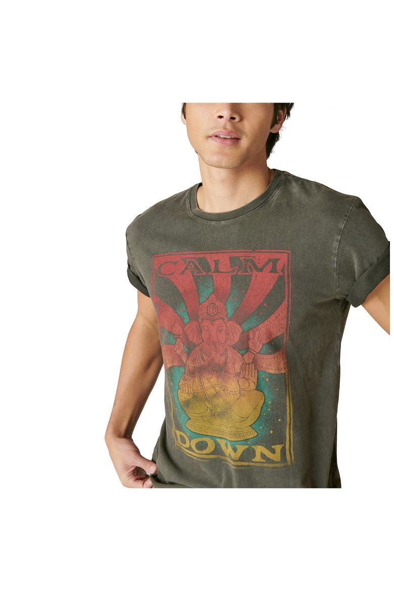 Calm Ganesh Cotton Graphic Tee, Alternate, color, JET BLACK