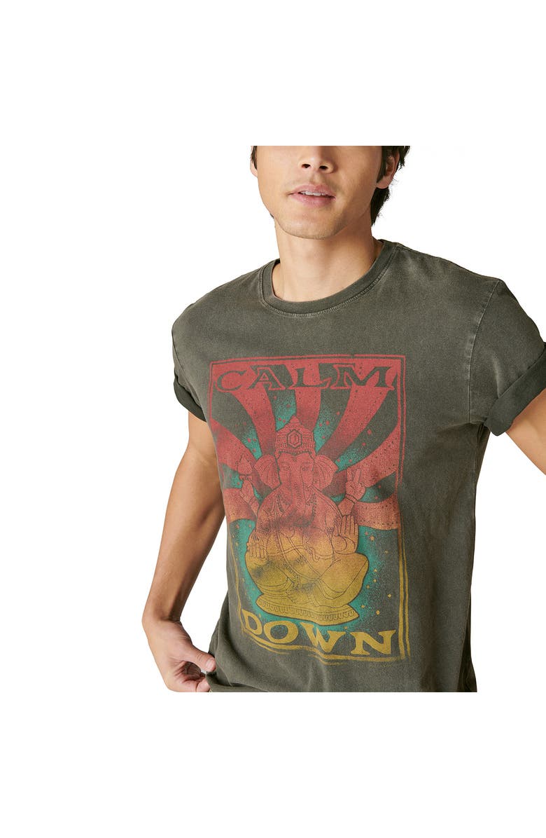 Lucky Brand Calm Ganesh Cotton Graphic Tee, Alternate, color, Jet Black