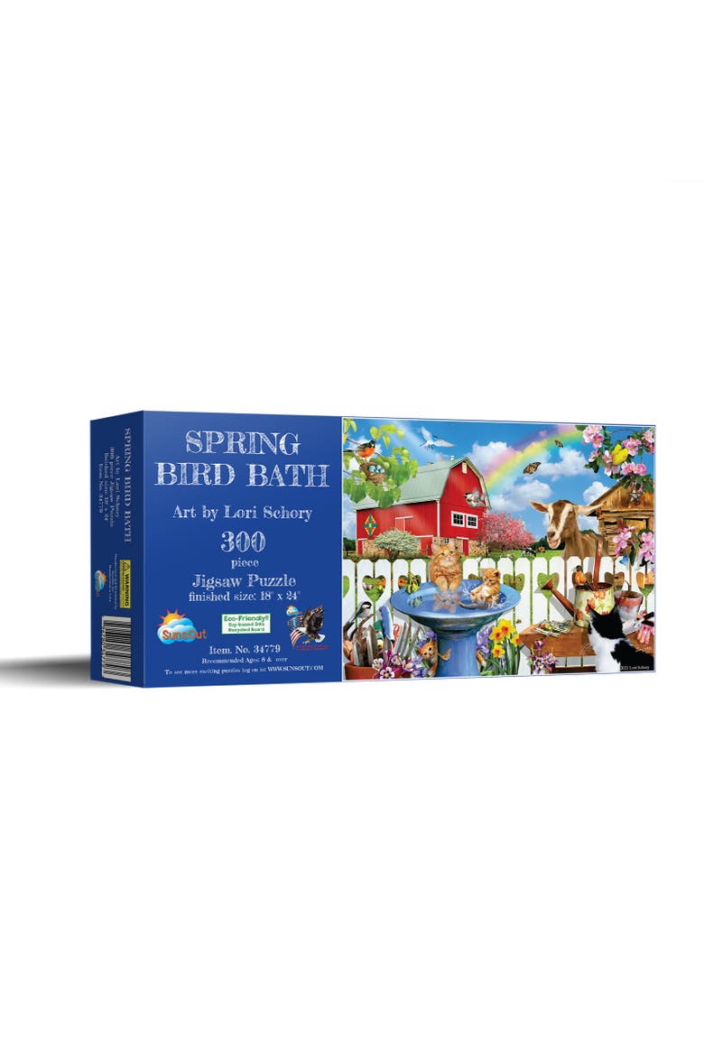 Spring Bird Bath 300 piece Jigsaw Puzzle for Adults, Main, color, Multicolor