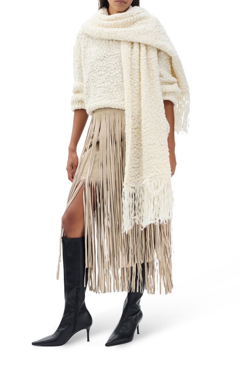 Luisa Sweater with Scarf, Alternate, color, IVORY