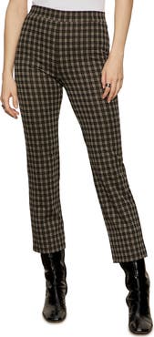 Sanctuary Carnaby Metallic Plaid Mid Rise Crop Pants