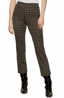 Carnaby Metallic Plaid Mid Rise Crop Pants