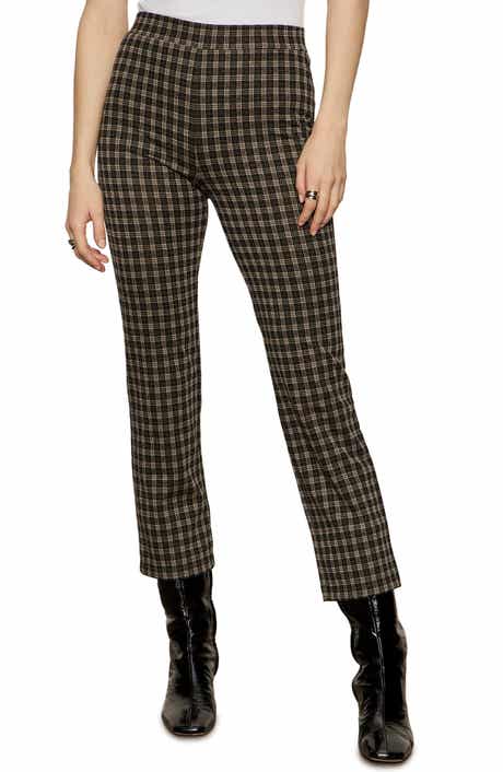 Carnaby Metallic Plaid Mid Rise Crop Pants